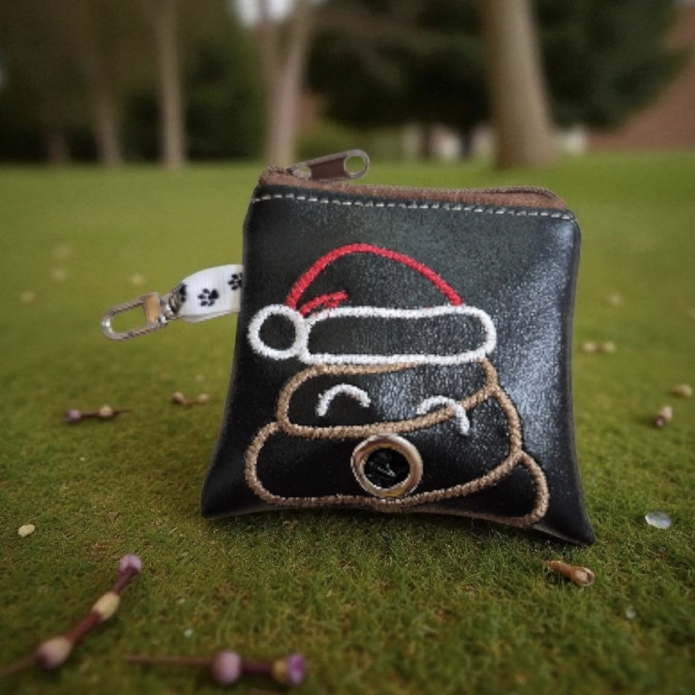 Santa Emoji Black Coin Pouch
